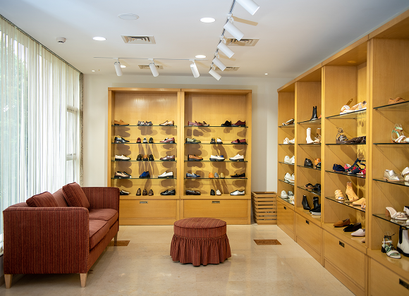 Foot On Shoes showroom displaying women's leather footwear collections